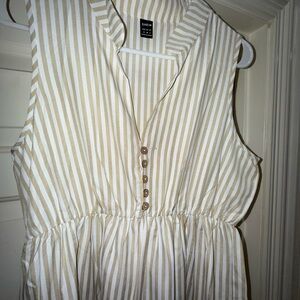 SHEIN Tan and White Striped Top